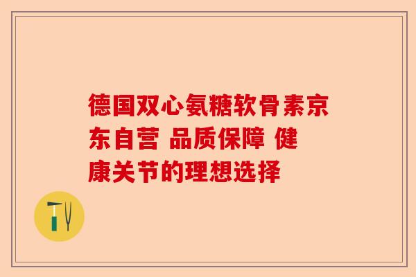 德国双心氨糖软骨素京东自营 品质保障 健康关节的理想选择