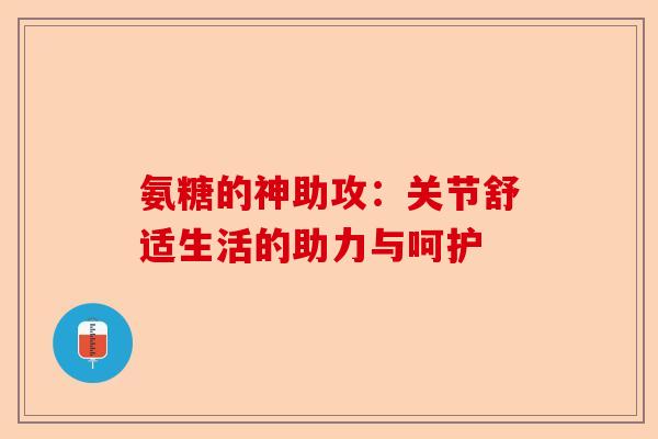 氨糖的神助攻：关节舒适生活的助力与呵护