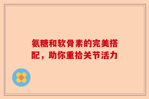 氨糖和软骨素的完美搭配，助你重拾关节活力