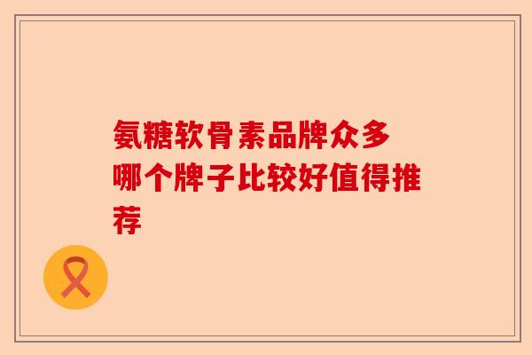 氨糖软骨素品牌众多 哪个牌子比较好值得推荐