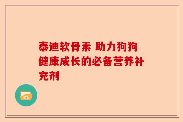 泰迪软骨素 助力狗狗健康成长的必备营养补充剂