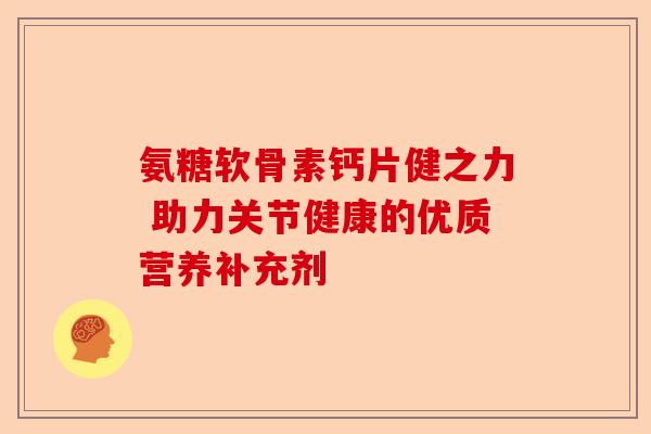 氨糖软骨素钙片健之力 助力关节健康的优质营养补充剂