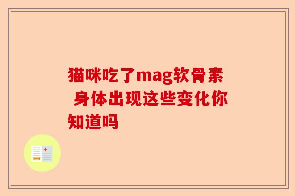 猫咪吃了mag软骨素 身体出现这些变化你知道吗