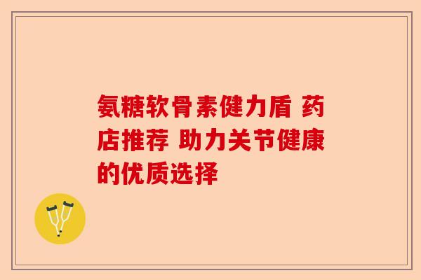 氨糖软骨素健力盾 药店推荐 助力关节健康的优质选择