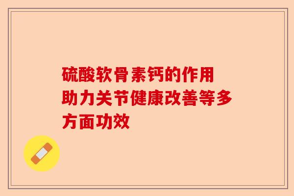 硫酸软骨素钙的作用 助力关节健康改善等多方面功效
