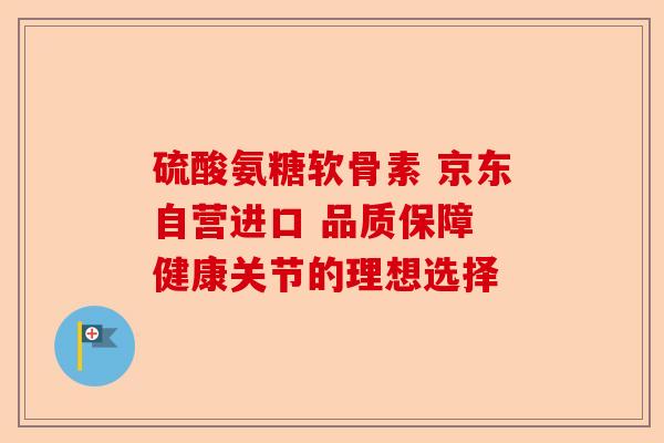 硫酸氨糖软骨素 京东自营进口 品质保障 健康关节的理想选择
