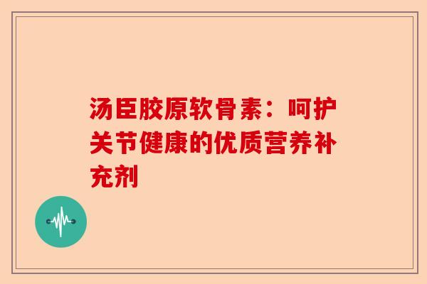汤臣胶原软骨素：呵护关节健康的优质营养补充剂