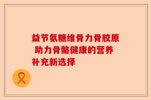 益节氨糖维骨力骨胶原 助力骨骼健康的营养补充新选择 益节氨糖维骨力骨胶原 助力骨骼健康的营养补充新选择