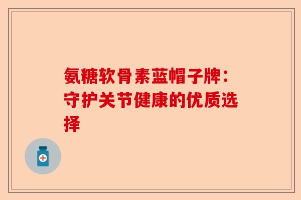 氨糖软骨素蓝帽子牌：守护关节健康的优质选择