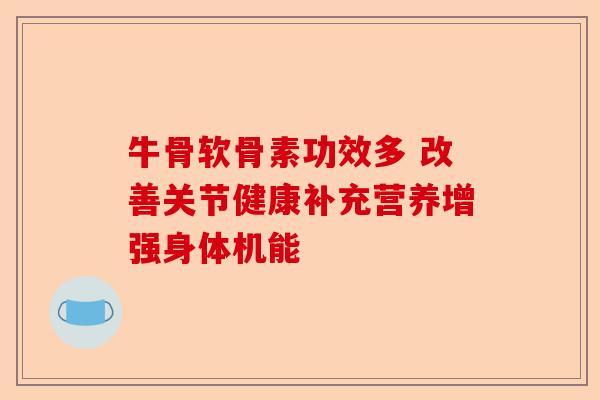 牛骨软骨素功效多 改善关节健康补充营养增强身体机能