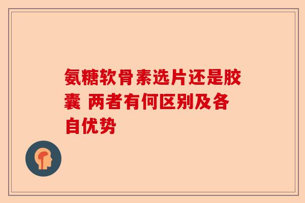 氨糖软骨素选片还是胶囊 两者有何区别及各自优势