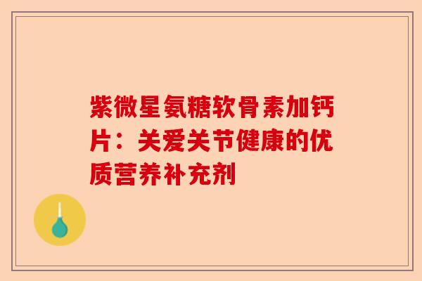 紫微星氨糖软骨素加钙片：关爱关节健康的优质营养补充剂