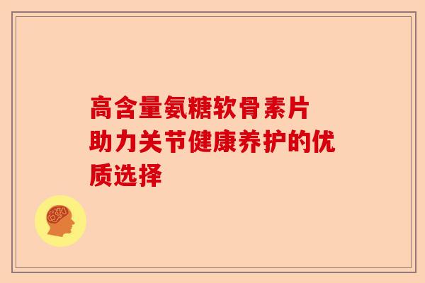 高含量氨糖软骨素片 助力关节健康养护的优质选择