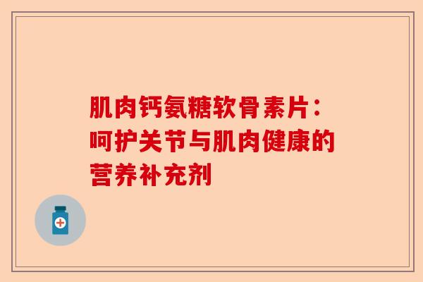 肌肉钙氨糖软骨素片：呵护关节与肌肉健康的营养补充剂
