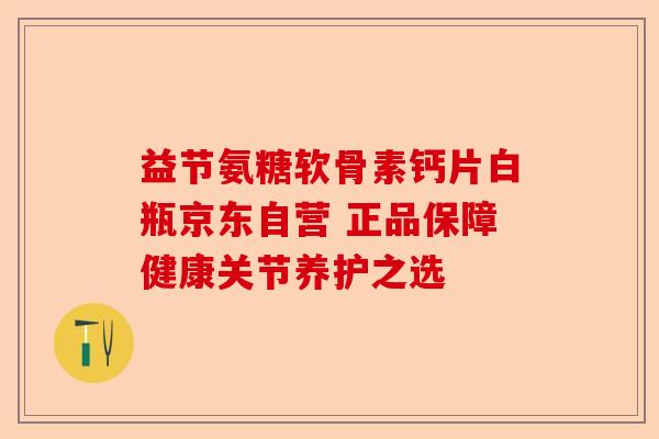 益节氨糖软骨素钙片白瓶京东自营 正品保障健康关节养护之选