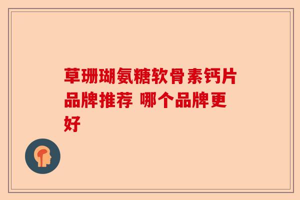 草珊瑚氨糖软骨素钙片品牌推荐 哪个品牌更好