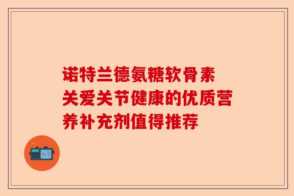 诺特兰德氨糖软骨素 关爱关节健康的优质营养补充剂值得推荐