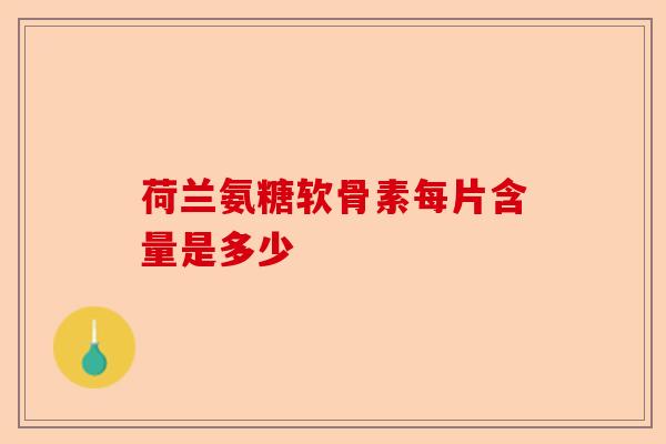 荷兰氨糖软骨素每片含量是多少