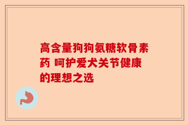 高含量狗狗氨糖软骨素药 呵护爱犬关节健康的理想之选