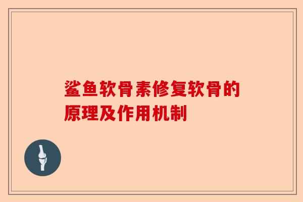 鲨鱼软骨素修复软骨的原理及作用机制